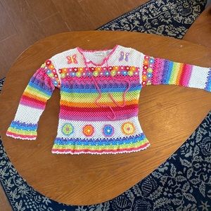 Rainbow Crocheted Top